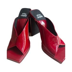 Jeffrey Campbell Platform Slide Sandal in Cherry Red